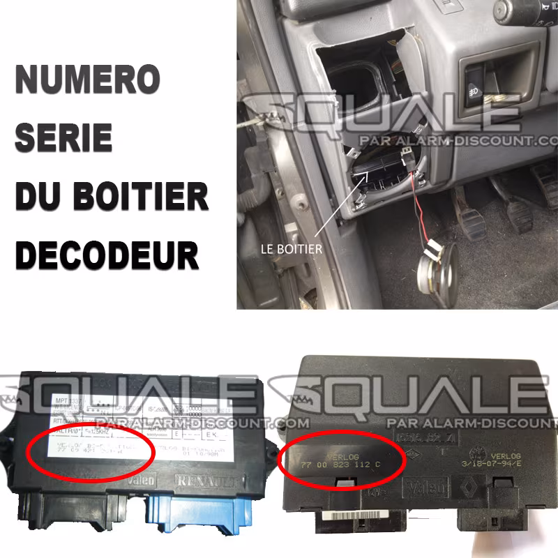 Emplacement du boitier décodeur sur la clio 1