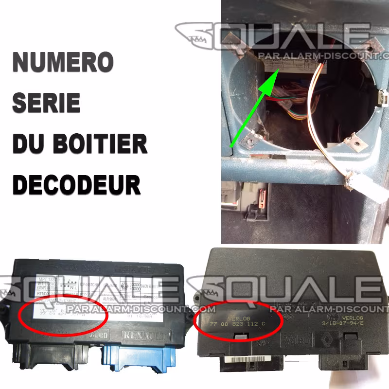 emplacement boitier décodeur anti demarrage renault express