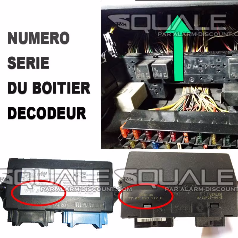emplacement boitier décodeur anti demarrage renault r19