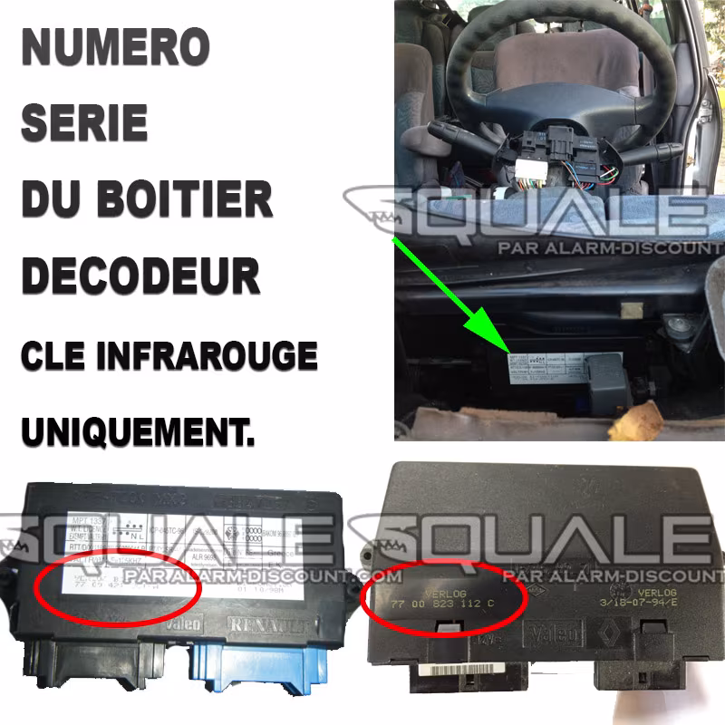 Emplacement boitier décodeur espace 3 pour module anti démarrage