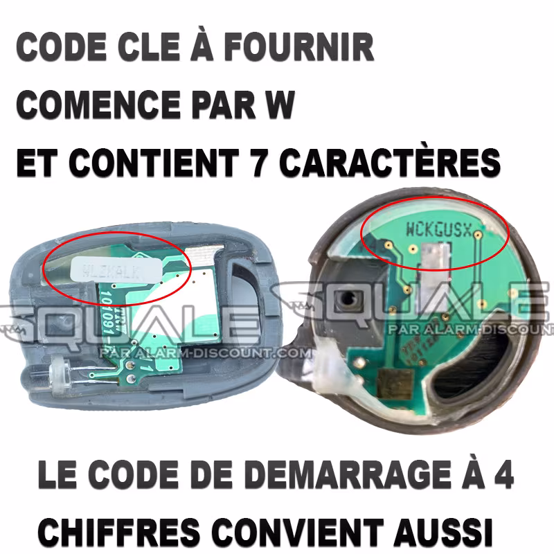 Code clé pour twingostart twingo 1 phase 1 et 2 avec télécommandes